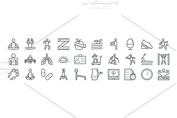 100+ Fitness Vector Icons in Cool Icons - product preview 2