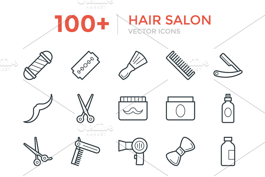 100+ Hair Salon Vector Icons