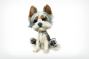 Dog, cute funny little puppy, vector