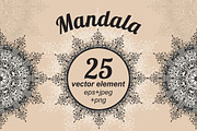 Collection of 25 vector mandalas