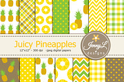 Juicy Pineapples Digital Papers