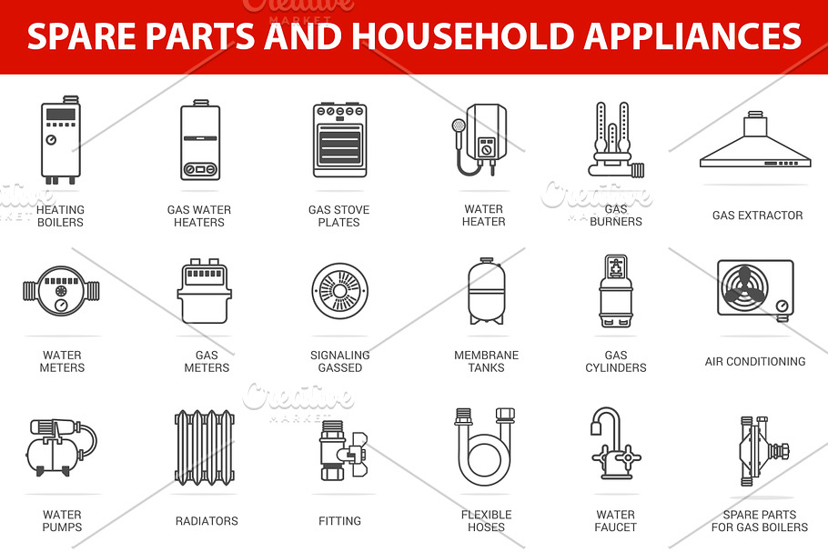 Spare parts and household appliances