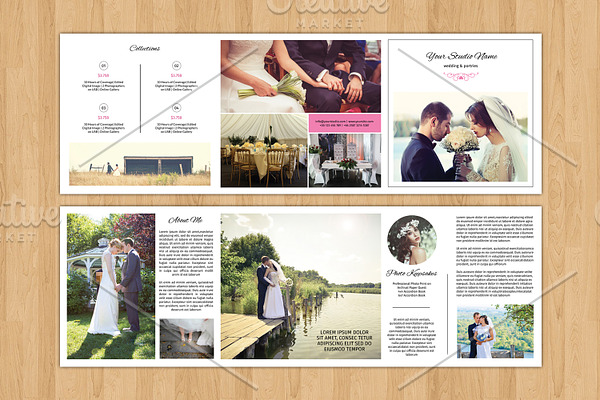 Square Trifold Wedding Brochure-V481