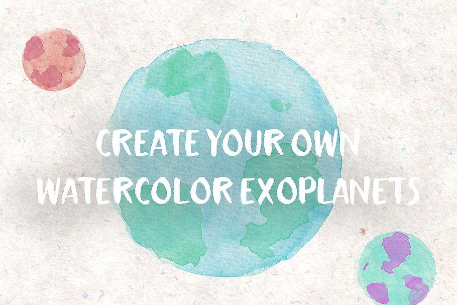 watercolor exoplanets brush in Photoshop Brushes - product preview 8