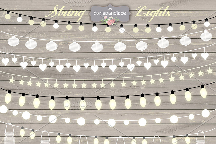 Vector String Lights Clipart