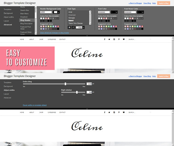 Blogger Template Responsive - Celine in Website Templates - product preview 1