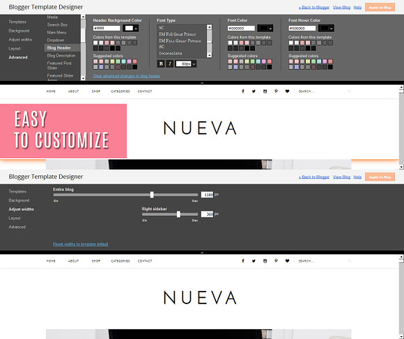 Blogger Template Responsive - Nueva in Website Templates - product preview 1