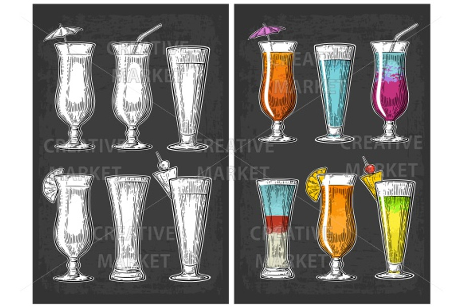 Alcohol cocktail set.  in Illustrations - product preview 8