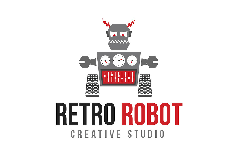 Retro Robot Logo Template in Logo Templates - product preview 8