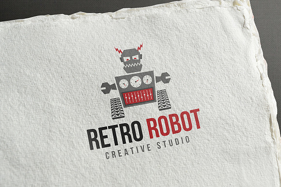 Retro Robot Logo Template in Logo Templates - product preview 3