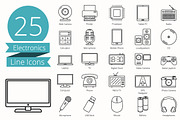 25 Electronics Line Icons