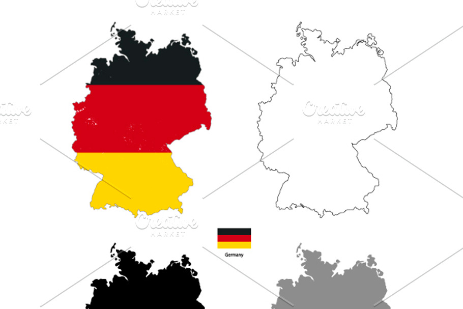 Germany country silhouettes in Objects - product preview 8