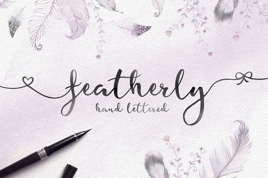 Featherly Hand Lettered in Handwriting Fonts - product preview 8