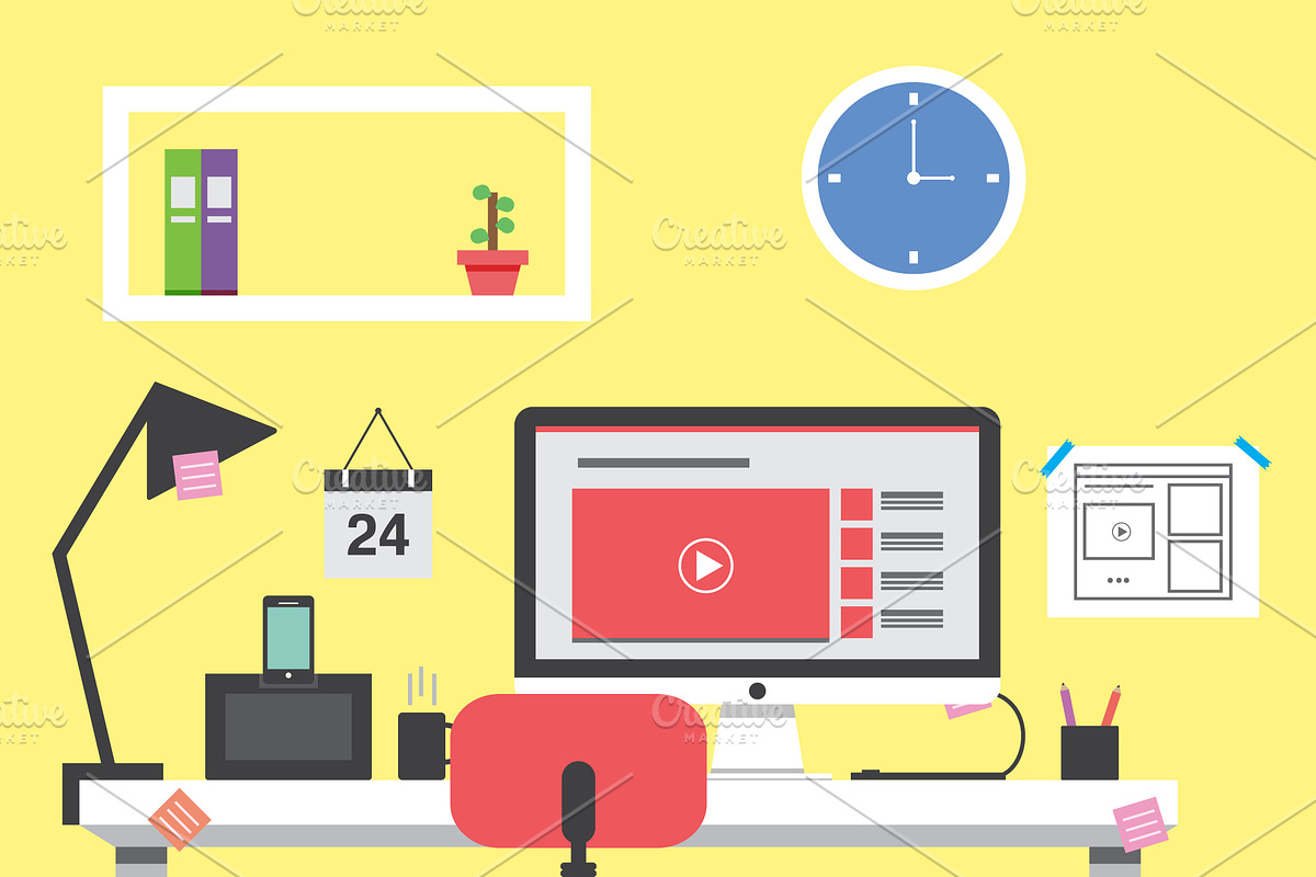 Web design workspace in Illustrations - product preview 8