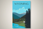 Wyoming Travel Poster Graphic