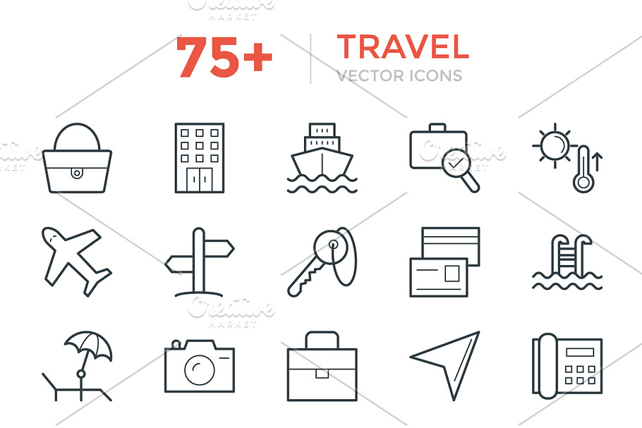 75+ Travel Vector Icons