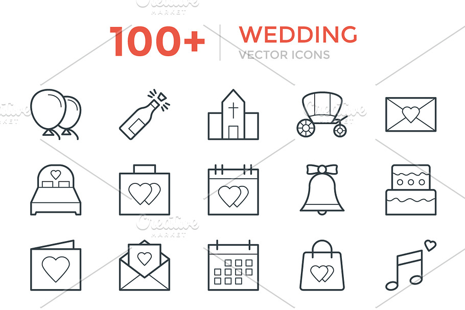 100+ Wedding Vector Icons