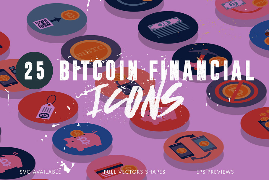 25 Bitcoin Financial Icons Pack