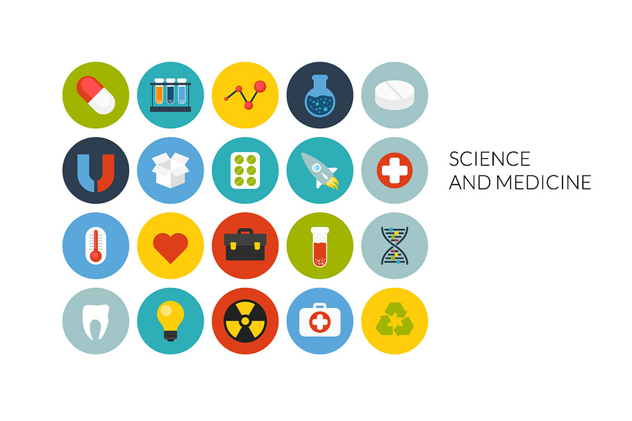 Flat icons set - Science & Medicine in Science Icons - product preview 8