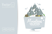 Ski Resort Polygonal Badges