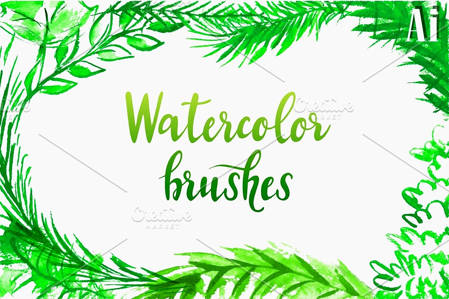 Watercolor vector brushes. in Photoshop Brushes - product preview 8