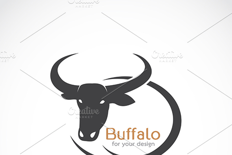 Vector image of an buffalo design in Icons - product preview 8