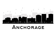 Anchorage City skyline silhouette