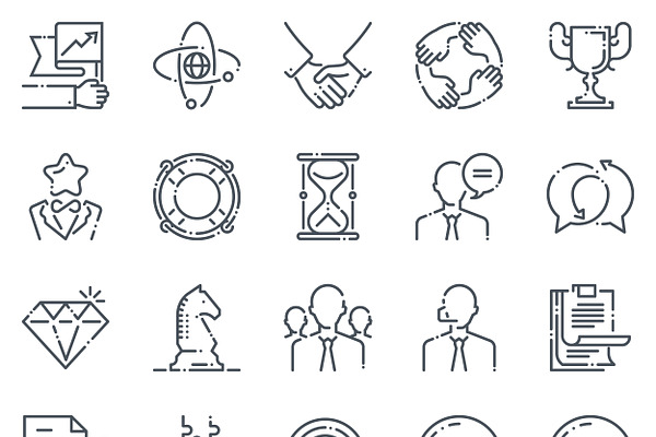 Business icon set - Natural line