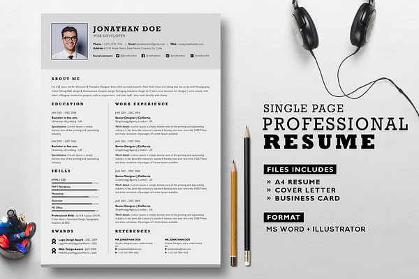 Professional Resume Set
