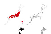 Japan country silhouettes