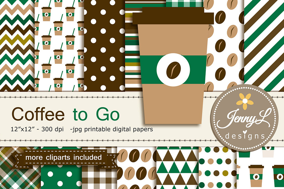 Coffee Digital Paper in Patterns - product preview 8