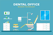 Dental office, flat illustration