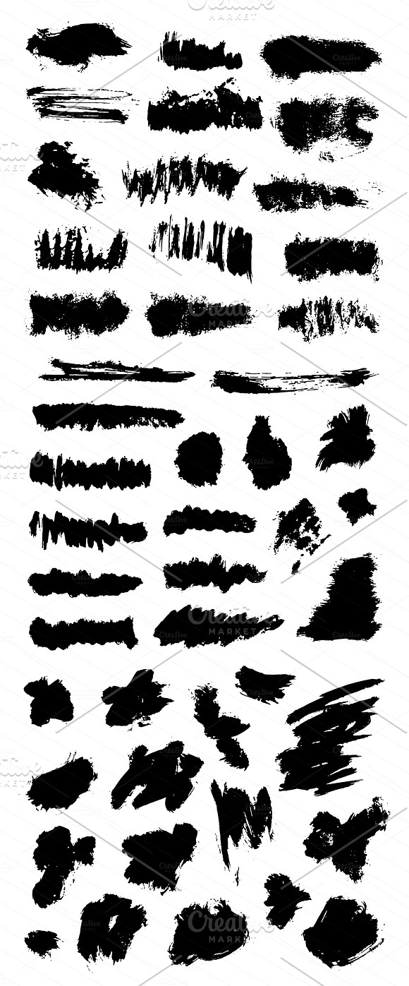 156 Brush Strokes, Watercolor Lines in Objects - product preview 2