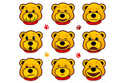 Vector emotional faces bears