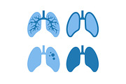 Human Lung Icons Set