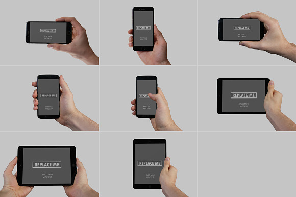 Handheld Device Mockups in Mobile & Web Mockups - product preview 1