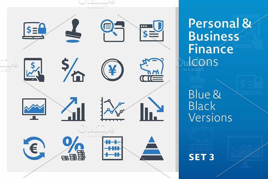 Personal & Business Finance Icons 3 in Graphics - product preview 8
