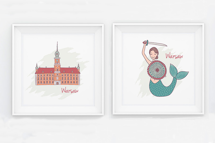 Sightseeings of Warsaw, Poland in Illustrations - product preview 8