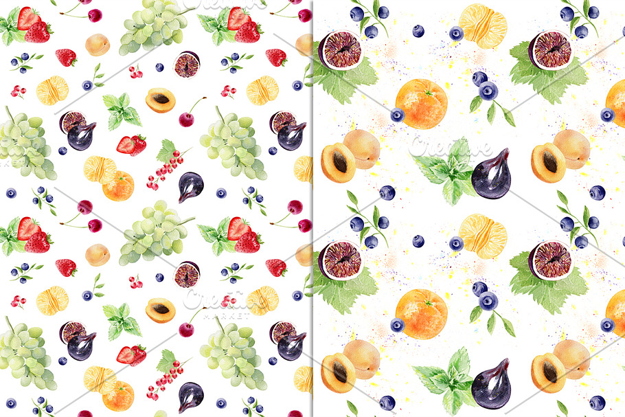 Watercolor fruit set in Illustrations - product preview 8