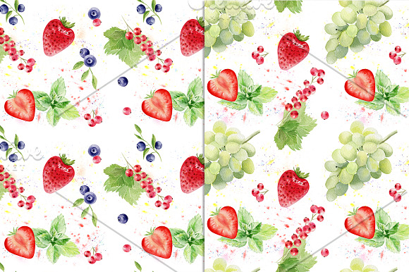 Watercolor fruit set in Illustrations - product preview 1