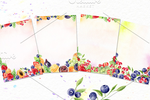 Watercolor fruit set in Illustrations - product preview 3