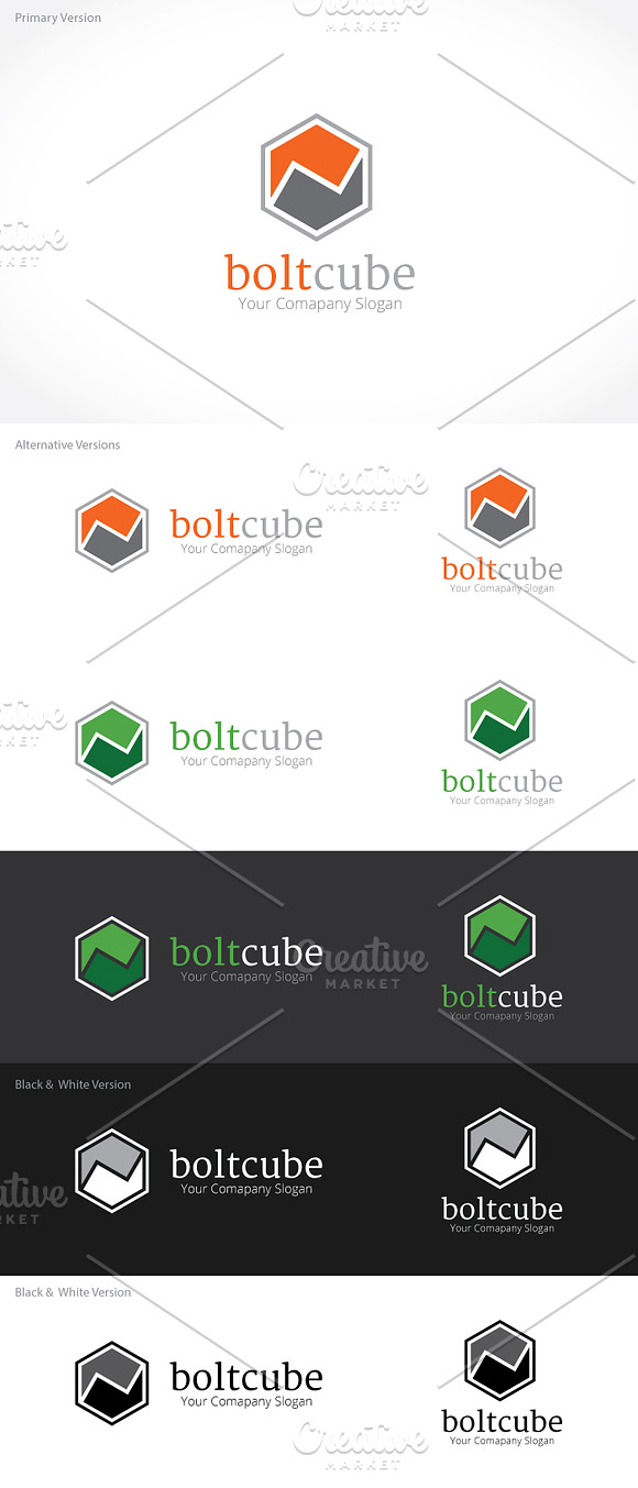 Bolt Cube in Logo Templates - product preview 2