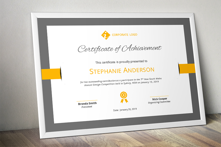 Elegant certificate template (docx) in Stationery Templates - product preview 8