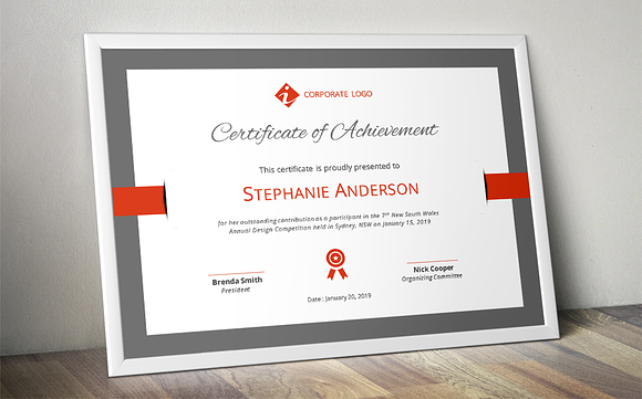 Elegant certificate template (docx) in Stationery Templates - product preview 2