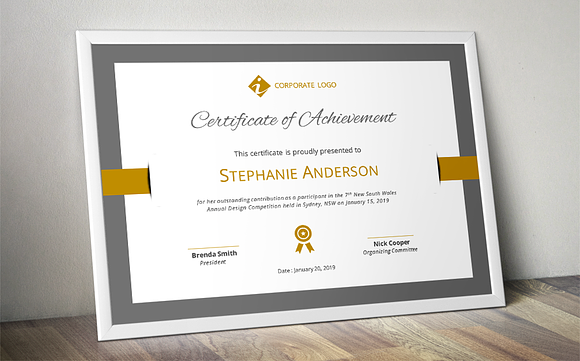 Elegant certificate template (docx) in Stationery Templates - product preview 5