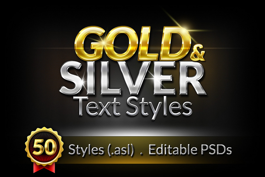 50 Gold & Silver Text Styles