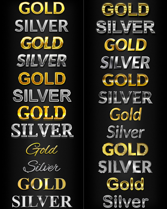 50 Gold & Silver Text Styles in Photoshop Layer Styles - product preview 1