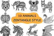 unique animal zentangle-inspired