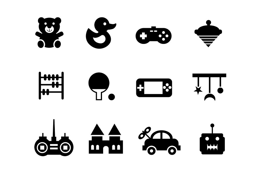 12 Toy and Game Icons