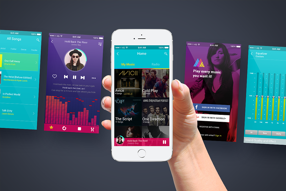 Musictris (Music App Ui) in UI Kits and Libraries - product preview 8